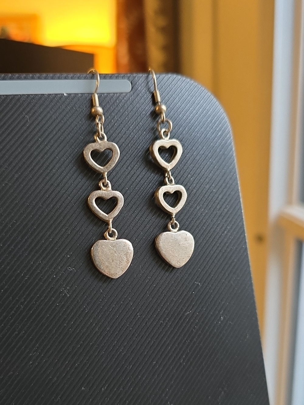 Sterling Silver Heart Dangle Earrings - Classic Women's Jewelry